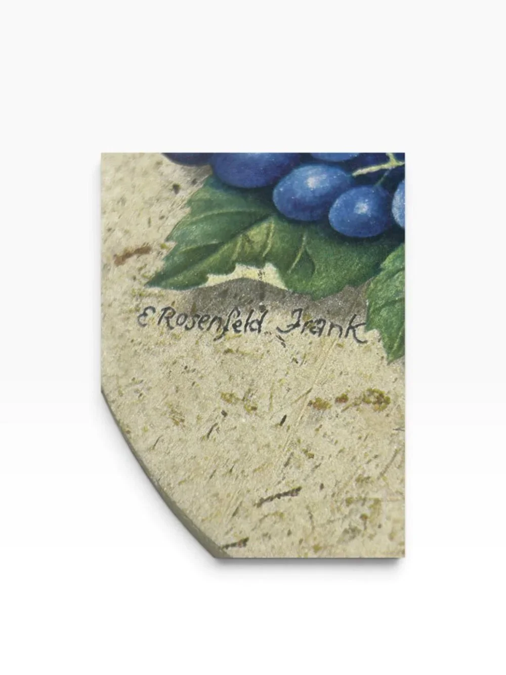 Vintage E. Rosenfeld Frank Ceramic Wine Coasters Set of 4 with Wood Caddy Holder